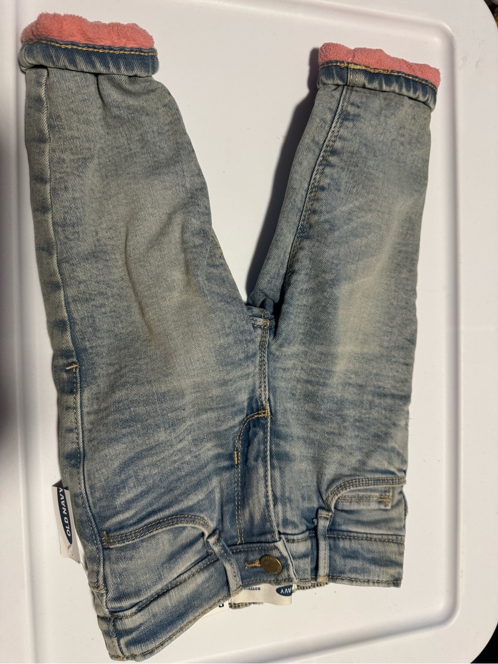 Old Navy Light Blue Skinny Jeans with Pink Cuff